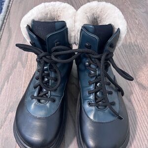 Proenza Schouler Black and Cream Winter Boots